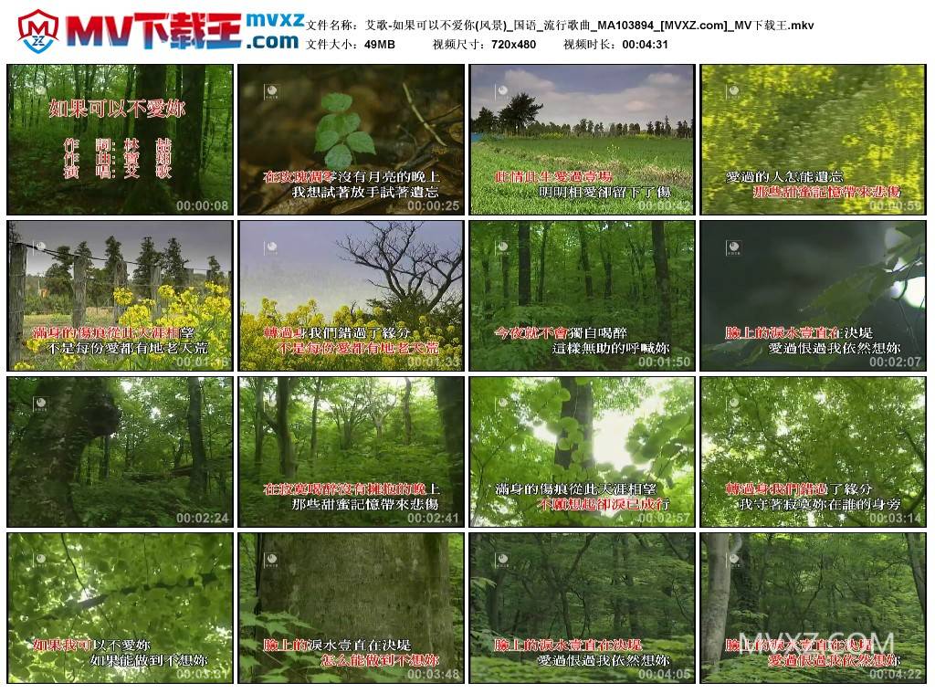 艾歌-如果可以不爱你(风景)_国语_流行歌曲_MA103894